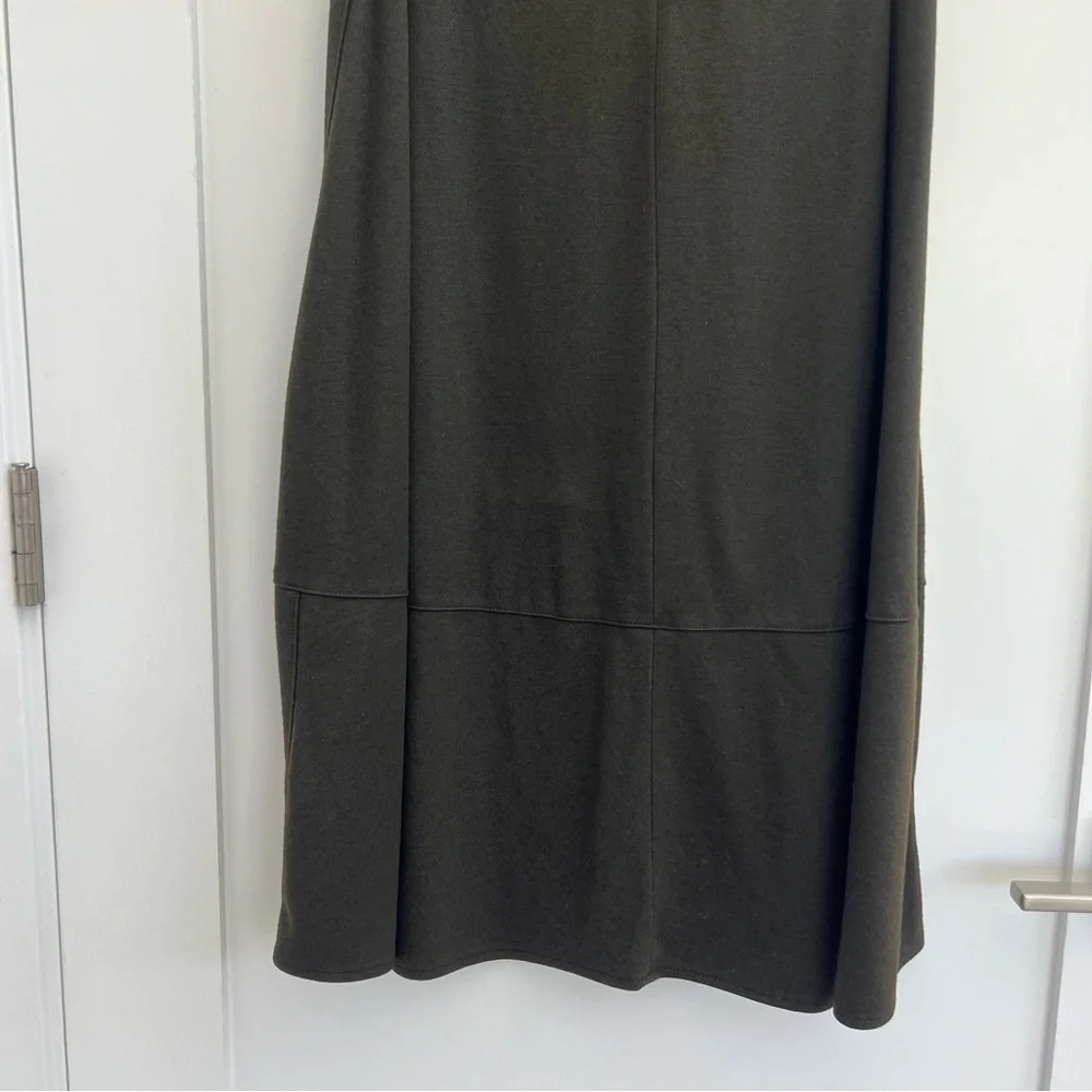 Vince Olive Green Wool Blend Midi Skirt